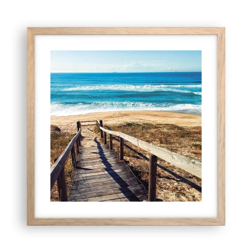 Plakat w ramie jasny dąb - Biegnij! - 40x40 cm