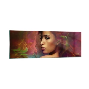 Obraz na szkle - Piękniejsza od tęczy, delikatna jak mgła - 90x30 cm