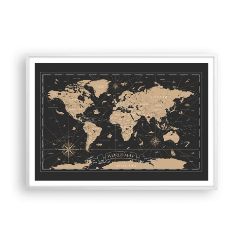 Plakat w białej ramie - Granice mojego świata - 100x70 cm