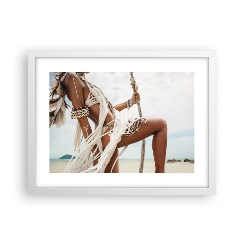 Plakat w białej ramie - Kapłanka słońca - 40x30 cm