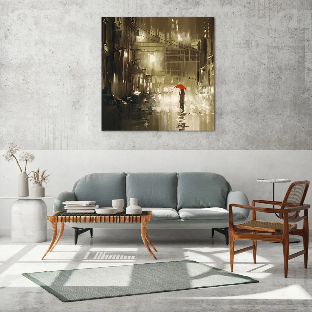Obraz na szkle - Sama, ale nie samotna - 60x60 cm