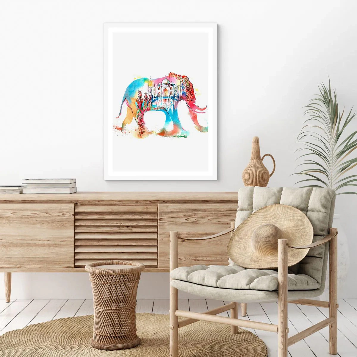 Plakat w białej ramie - Indie - aura miłości - 70x100 cm