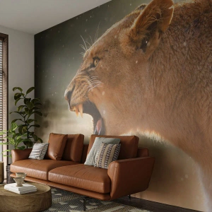 Fototapeta Premium Sand - Spróbuj nie posłuchać - Zwierzęta, Lew, Afryka - 500x350 cm