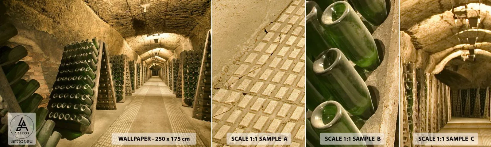 Fototapeta Próbka Standard Eco - Narodziny smaku - Gastronomia, Butelka Wina, Piwnica Na Wino - 100x30 cm