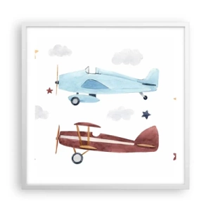 Plakat w białej ramie - Panie pilocie, czekamy! - 60x60 cm