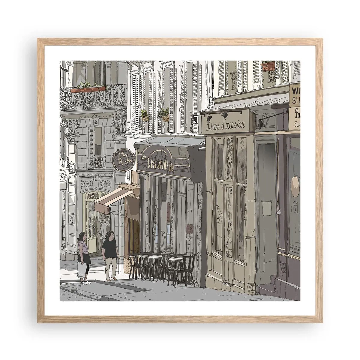 Plakat w ramie jasny dąb - Miejskie radości - 60x60 cm