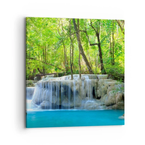 Obraz na płótnie - Utonąć w turkusie i w zieleni - 70x70 cm
