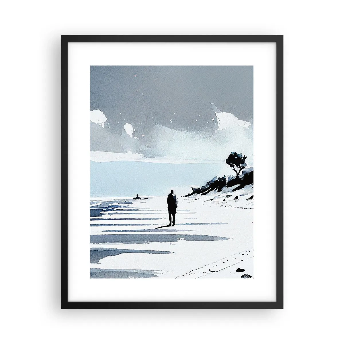 Plakat w czarnej ramie - Sam na sam - 40x50 cm