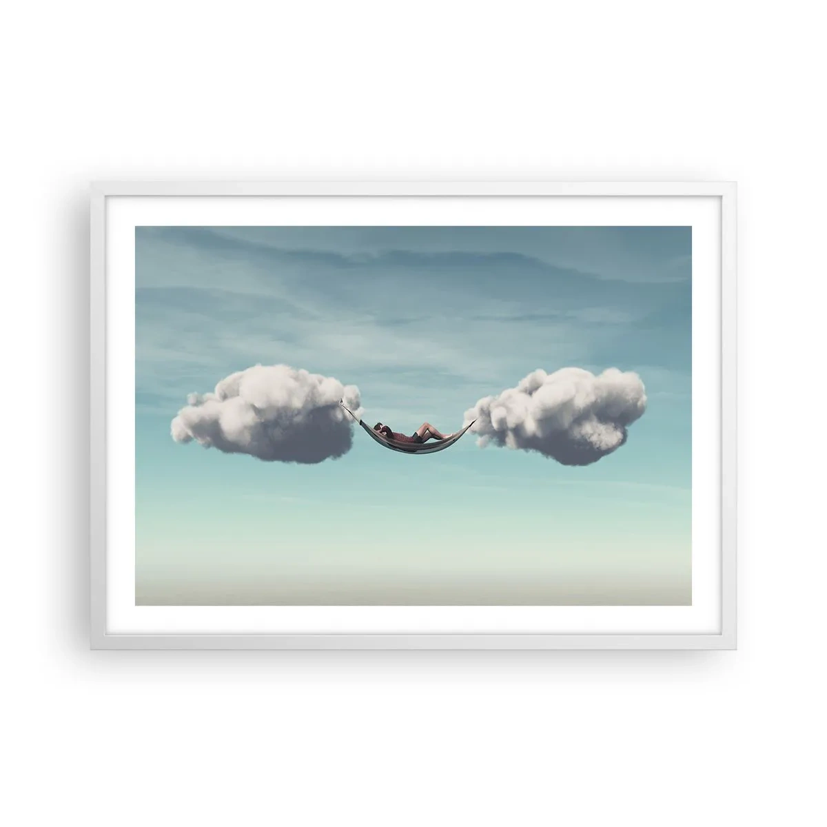 Plakat w białej ramie - Błogość chwili - 70x50 cm
