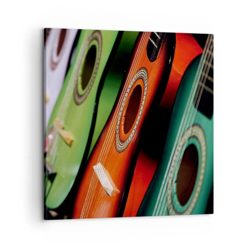 Obraz na płótnie - Gitara ma wiele barw - 60x60 cm