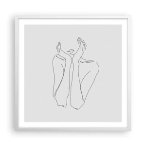 Plakat w białej ramie - O czym marzą dziewczyny - 60x60 cm