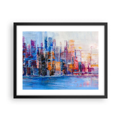 Plakat w czarnej ramie - Radosna metropolia - 50x40 cm