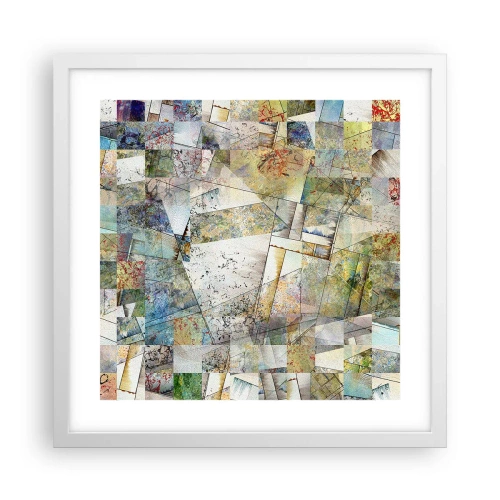 Plakat w białej ramie - Geometryczne przetasowanie - 40x40 cm
