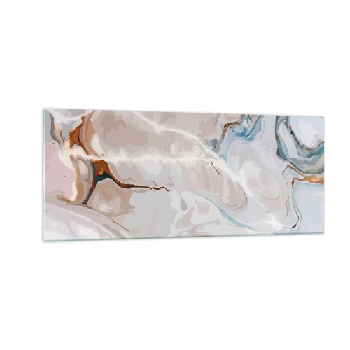 Obraz na szkle - Błękitne meandry pod bielą - 100x40 cm