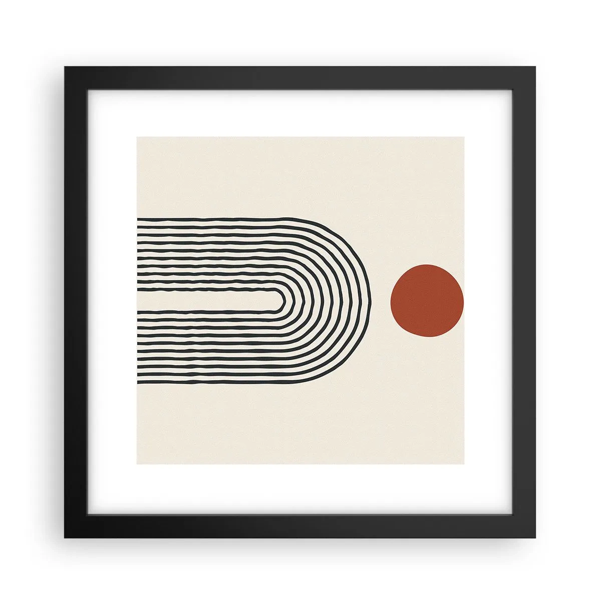 Plakat w czarnej ramie - Magnetyzm kształtów i barw - 30x30 cm