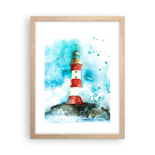 Plakat w ramie jasny dąb - Jedność żywiołów - 30x40 cm