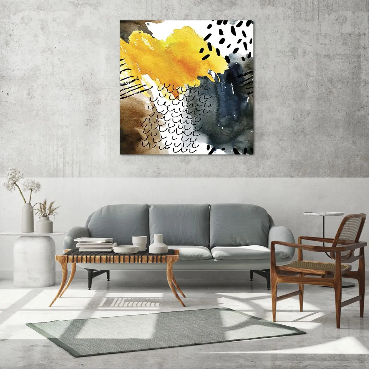 Obraz na szkle - Spotkanie żywiołów - 60x60 cm