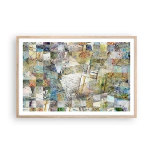 Plakat w ramie jasny dąb - Geometryczne przetasowanie - 91x61 cm