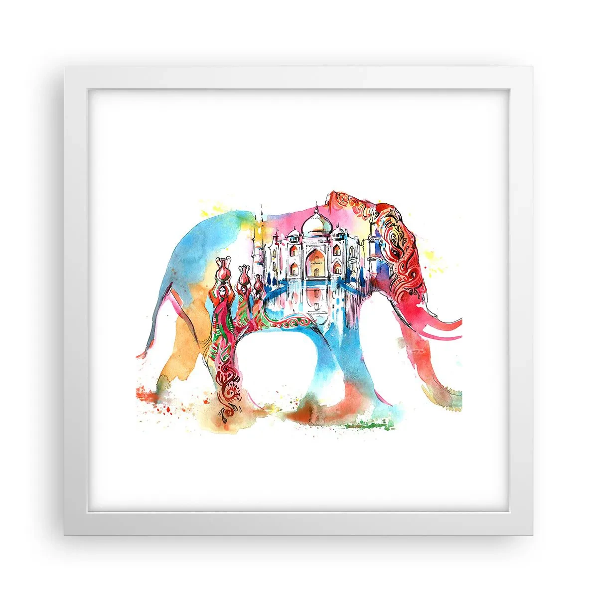 Plakat w białej ramie - Indie - aura miłości - 30x30 cm