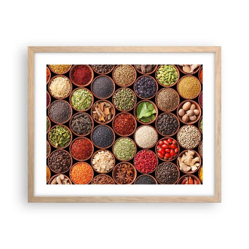 Plakat w ramie jasny dąb - Wszystkie smaki świata - 50x40 cm