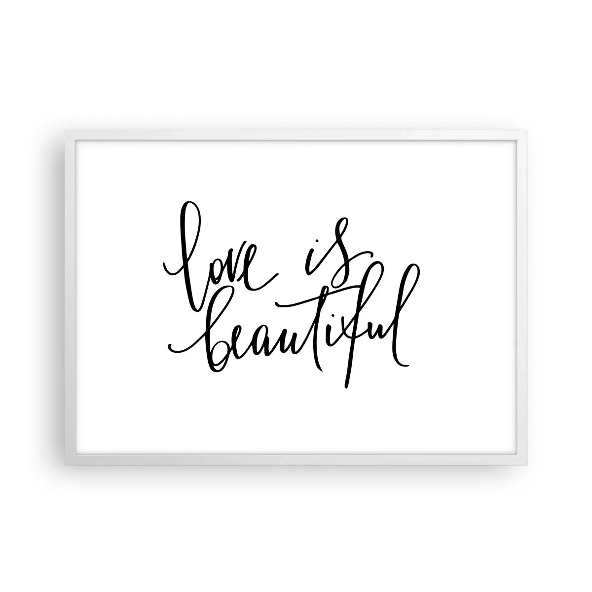 Plakat w białej ramie - Czytaj i powtarzaj - 70x50 cm