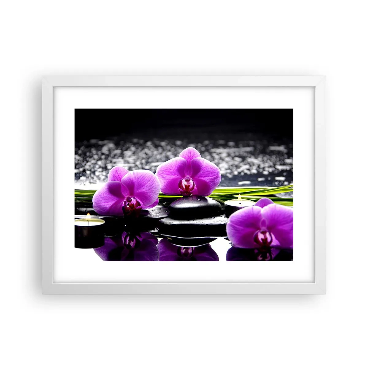 Plakat w białej ramie - Utonąć w ciszy i spokoju - 40x30 cm