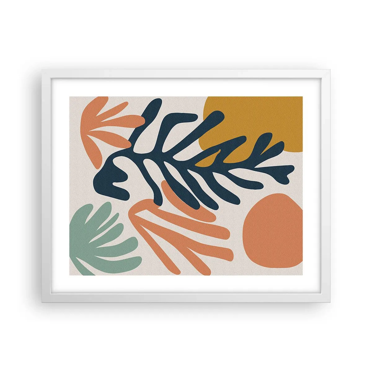 Plakat w białej ramie - Koralowe morza - 50x40 cm