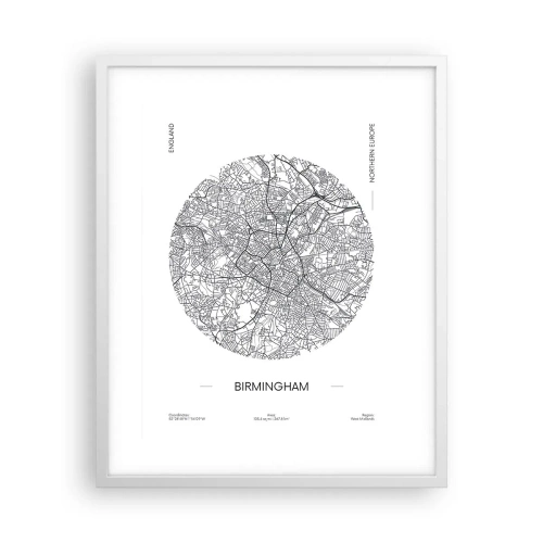 Plakat w białej ramie - Anatomia Birmingham - 40x50 cm