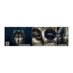Fototapeta Próbka Samoprzylepna Deluxe Sticker - Alfa? I omega - Wilk, Zwierzęta, Malarstwo - 100x30 cm