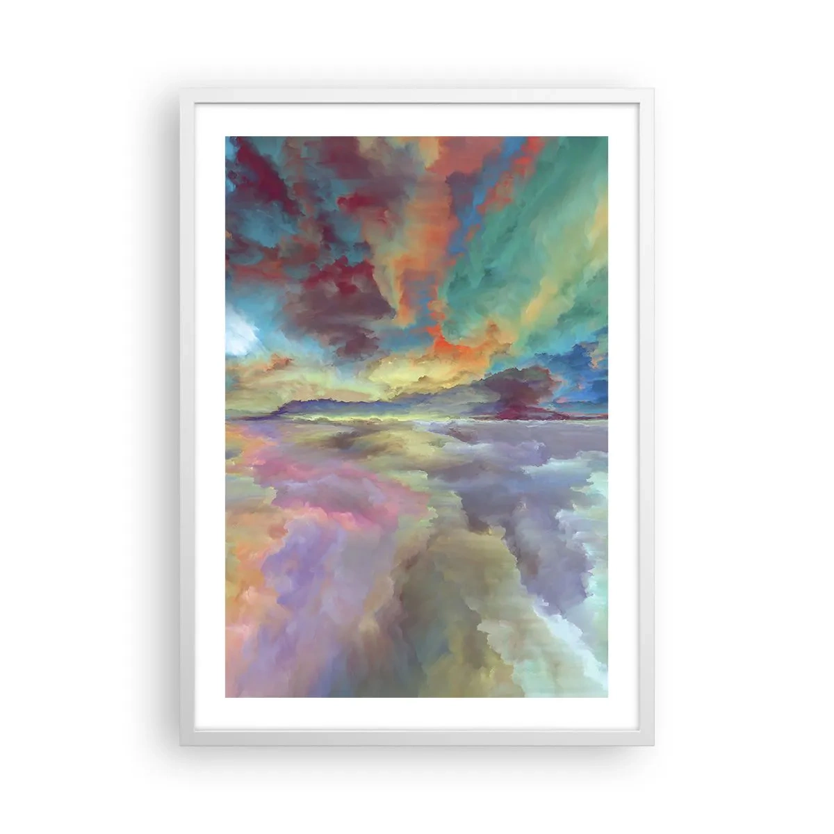 Plakat w białej ramie - Dwa nieba - 50x70 cm