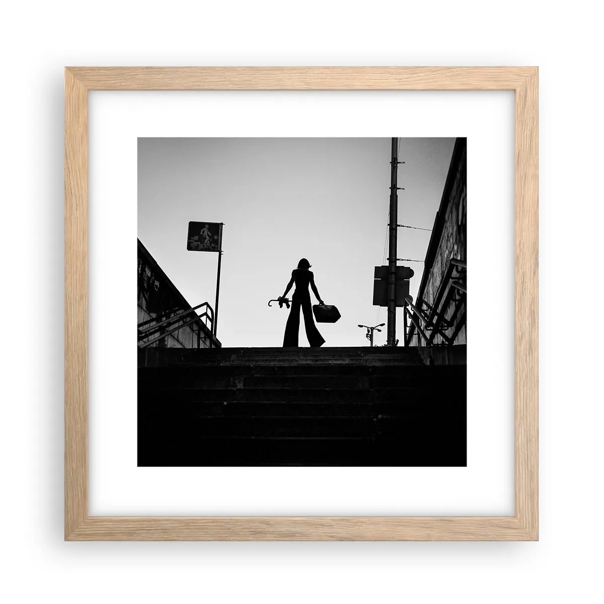 Plakat w ramie jasny dąb - Miejska wędrówka - 30x30 cm