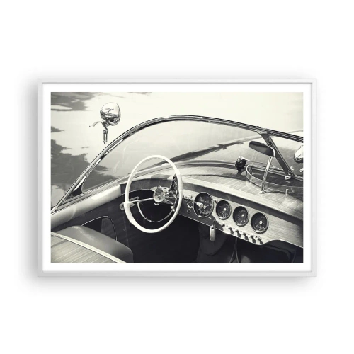 Plakat w białej ramie - Pogoda dla bogaczy - 100x70 cm