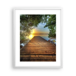 Plakat w białej ramie - Nie śpiesz się, usiądź - 40x50 cm