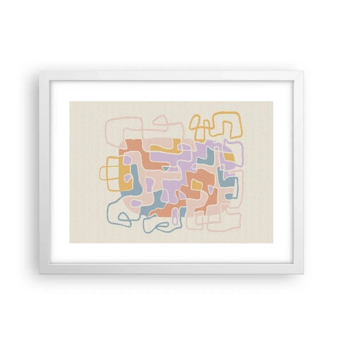 Plakat w białej ramie - Labirynt – radosna przygoda - 40x30 cm