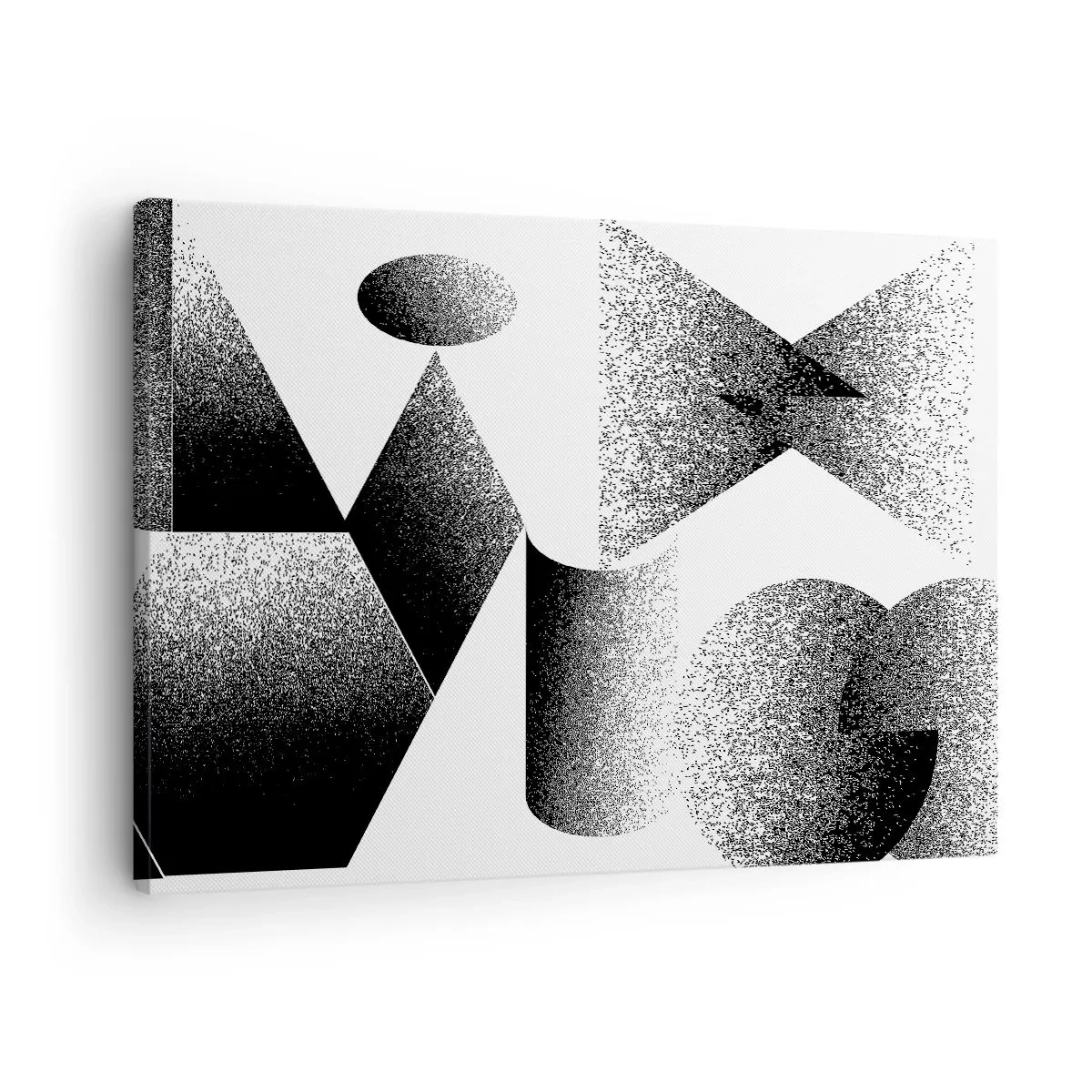Obraz na płótnie - Geometria złożona z kątów i owalnych kształtów - 70x50cm - Kąty i owale - Nowoczesna dekoracja ścienna do salonu i sypialni ARTTOR