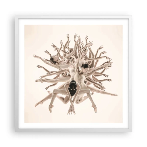 Plakat w białej ramie - Rozkwitanie w tańcu - 60x60 cm