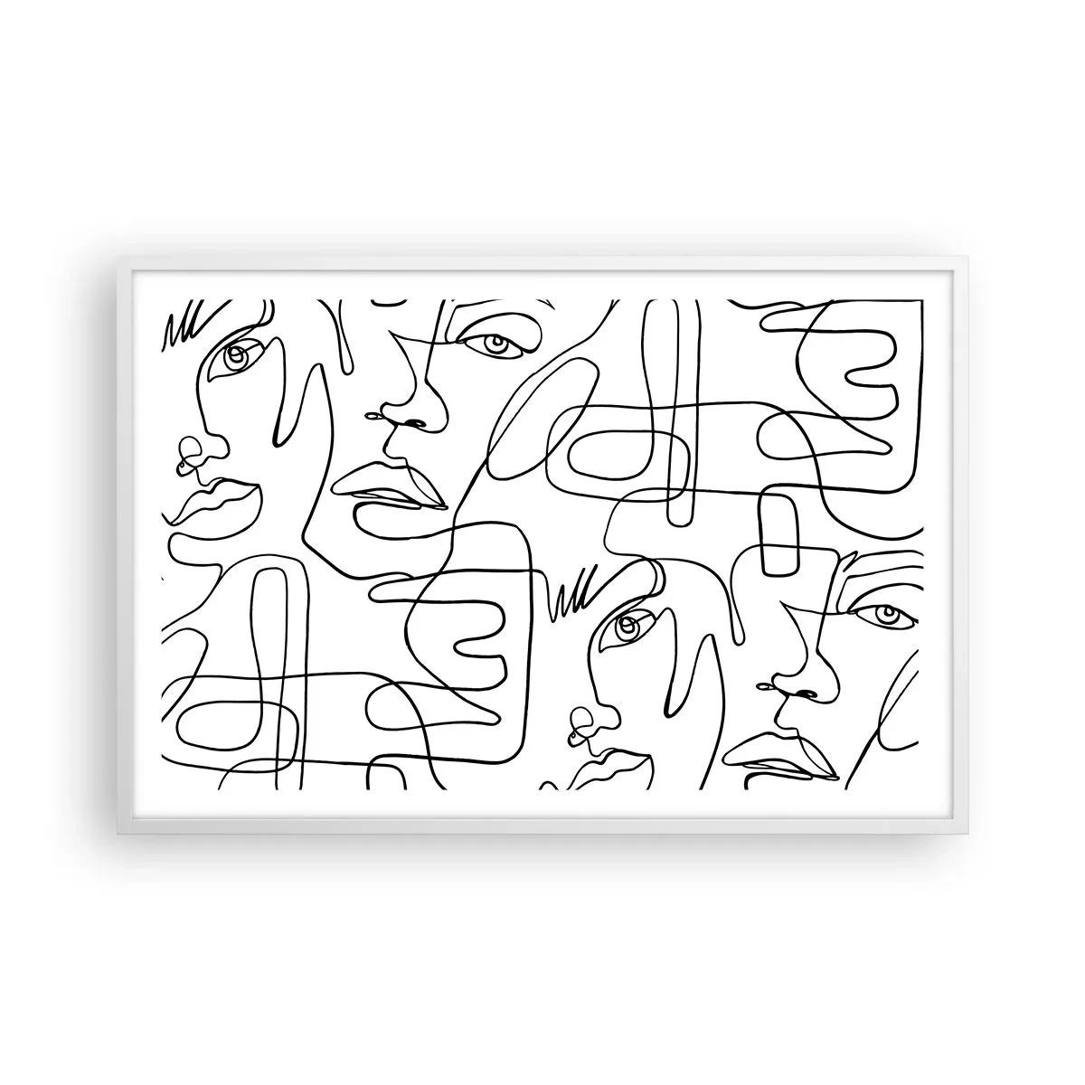 Plakat w białej ramie - W splątanych emocjach - 91x61 cm