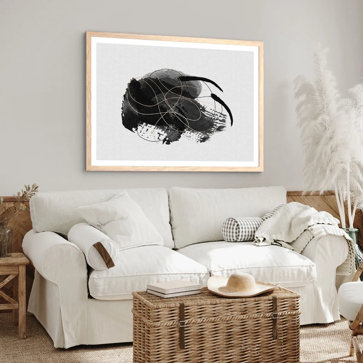 Plakat w ramie jasny dąb - Wysnute z czerni - 70x50 cm