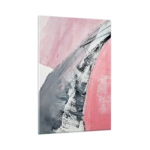 Obraz na szkle - Abstrakcyjna kompozycja w odcieniach różu i szarości - 80x120cm - Kompozycja dopasowana - Nowoczesna dekoracja ścienna do salonu i sypialni ARTTOR