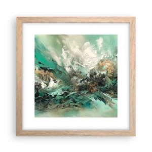 Plakat w ramie jasny dąb - Szmaragdowo-czarna kipiel - 30x30 cm