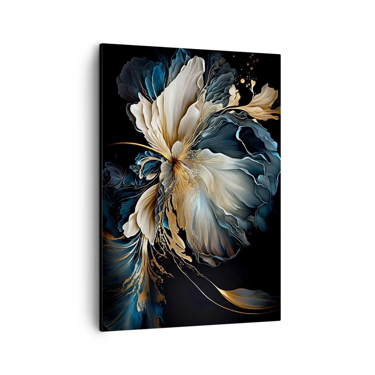 Obraz na płótnie - Fantazyjna kwiatowa kompozycja - 50x70cm - Baśniowy kwiat paproci - Nowoczesna dekoracja ścienna do salonu, kuchni i sypialni ARTTOR