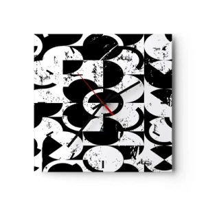 Zegar ścienny - Białe jest białe, a czarne czarne - 40x40 cm