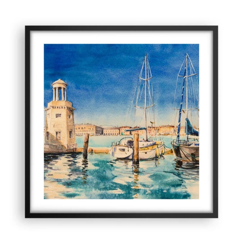 Plakat w czarnej ramie - Słoneczna laguna - 50x50 cm