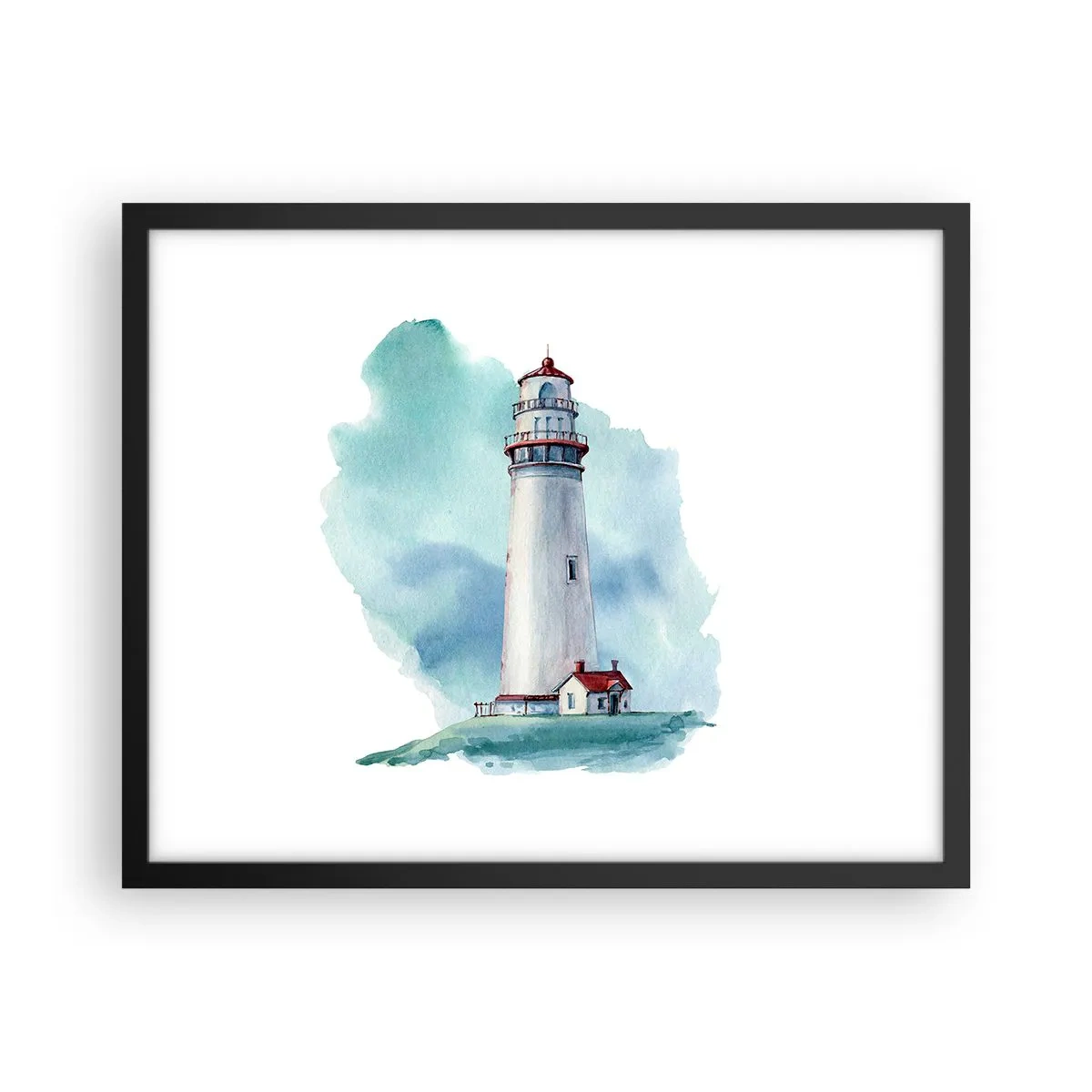 Plakat w czarnej ramie - Łagodna siostra błękitu - 50x40 cm