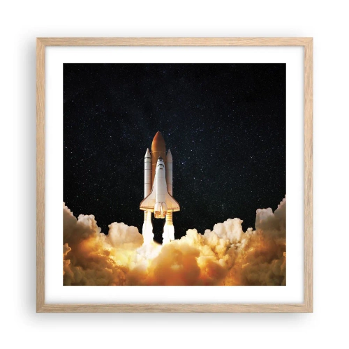 Plakat w ramie jasny dąb - Ad astra! - 50x50 cm