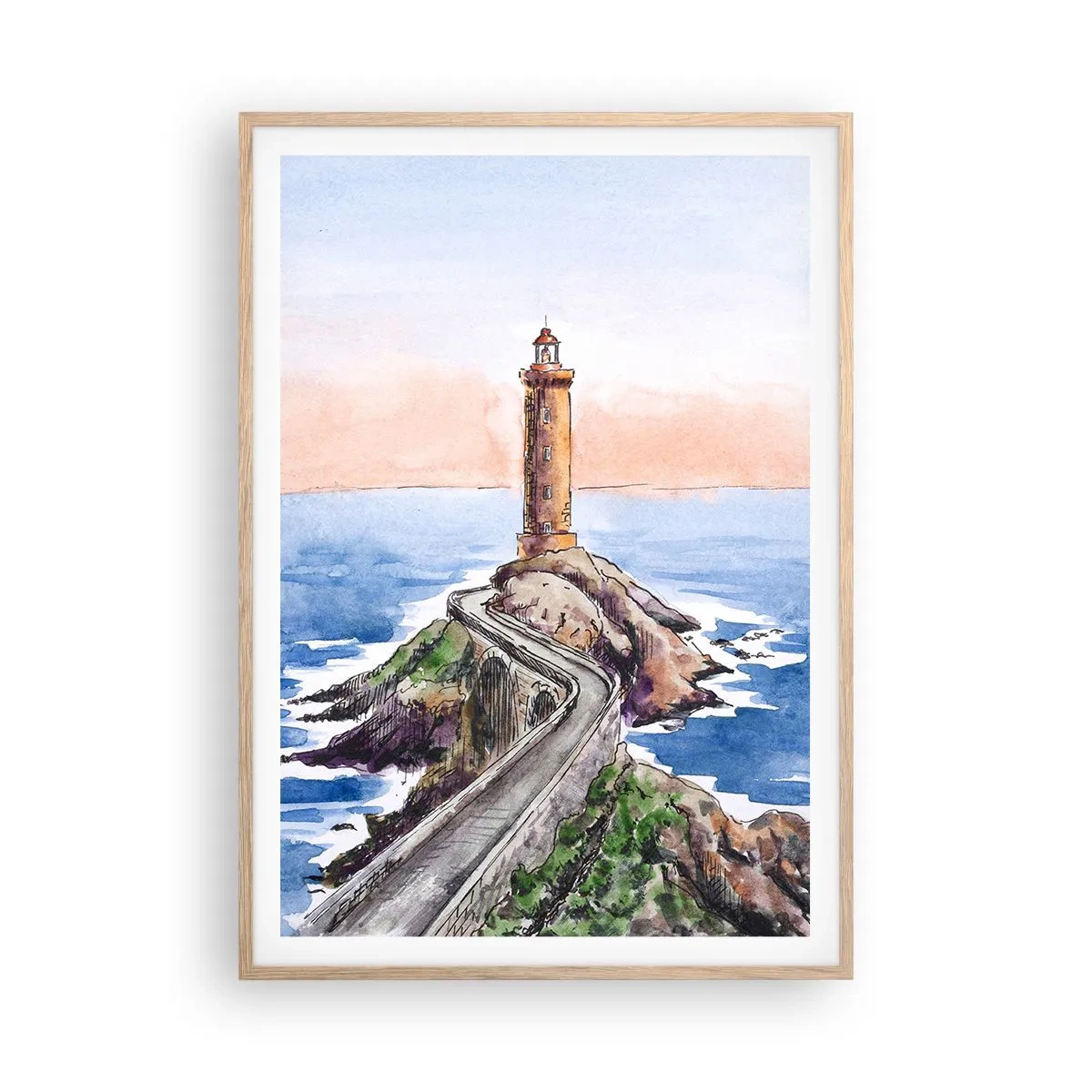 Plakat w ramie jasny dąb - Zwrócona ku morzu - 70x100 cm