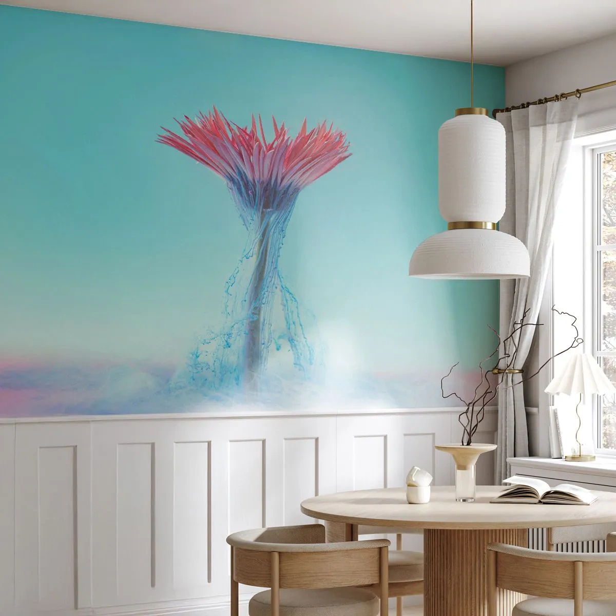 Fototapeta Premium Canvas - W ożywczym objęciu - Abstrakcja, Kwiat, Sztuka - 300x210 cm