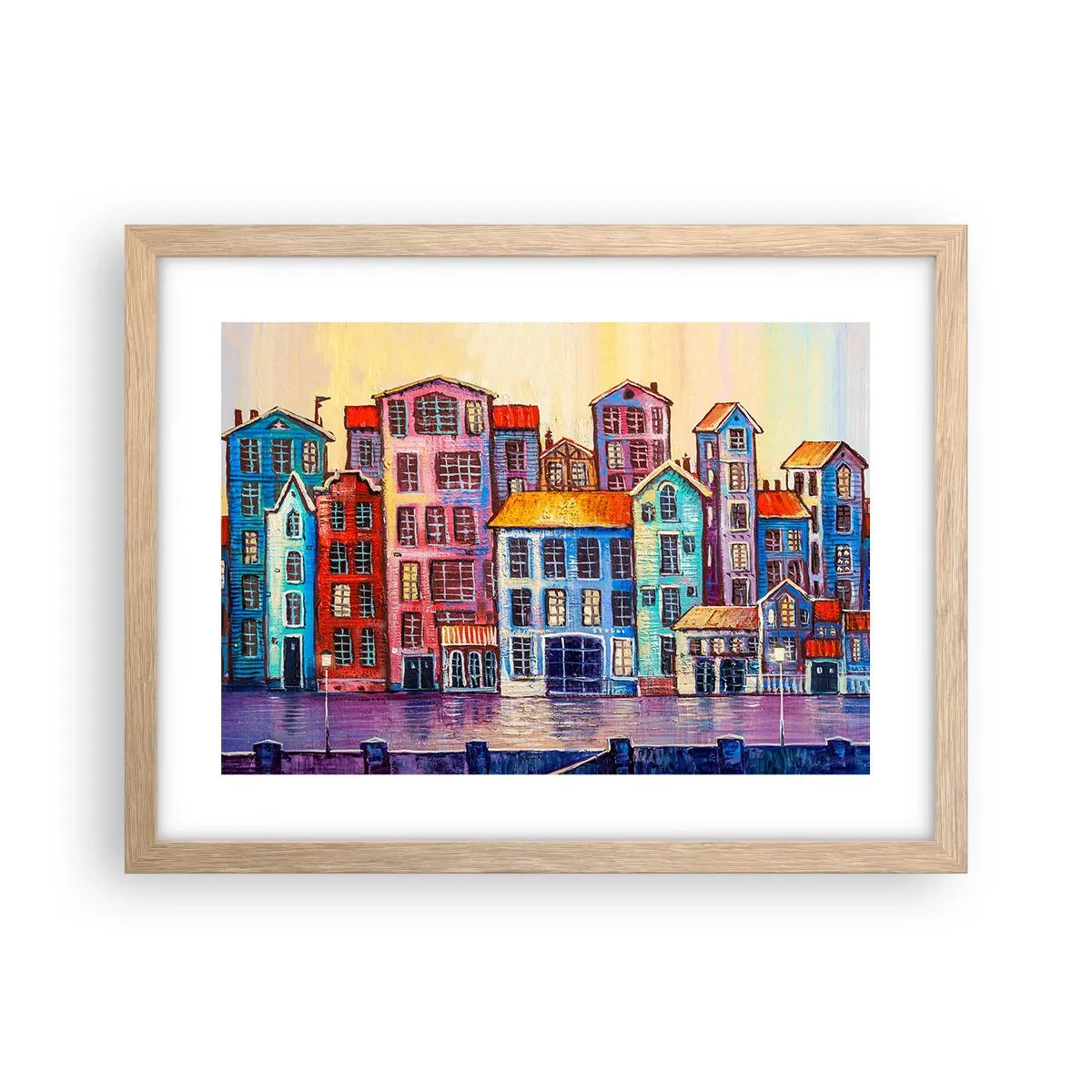 Plakat w ramie jasny dąb - Miasto jak z bajki - 40x30 cm
