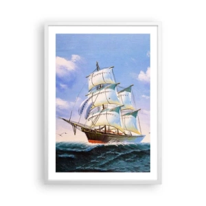 Plakat w białej ramie - Dumnie z wiatrem - 50x70 cm
