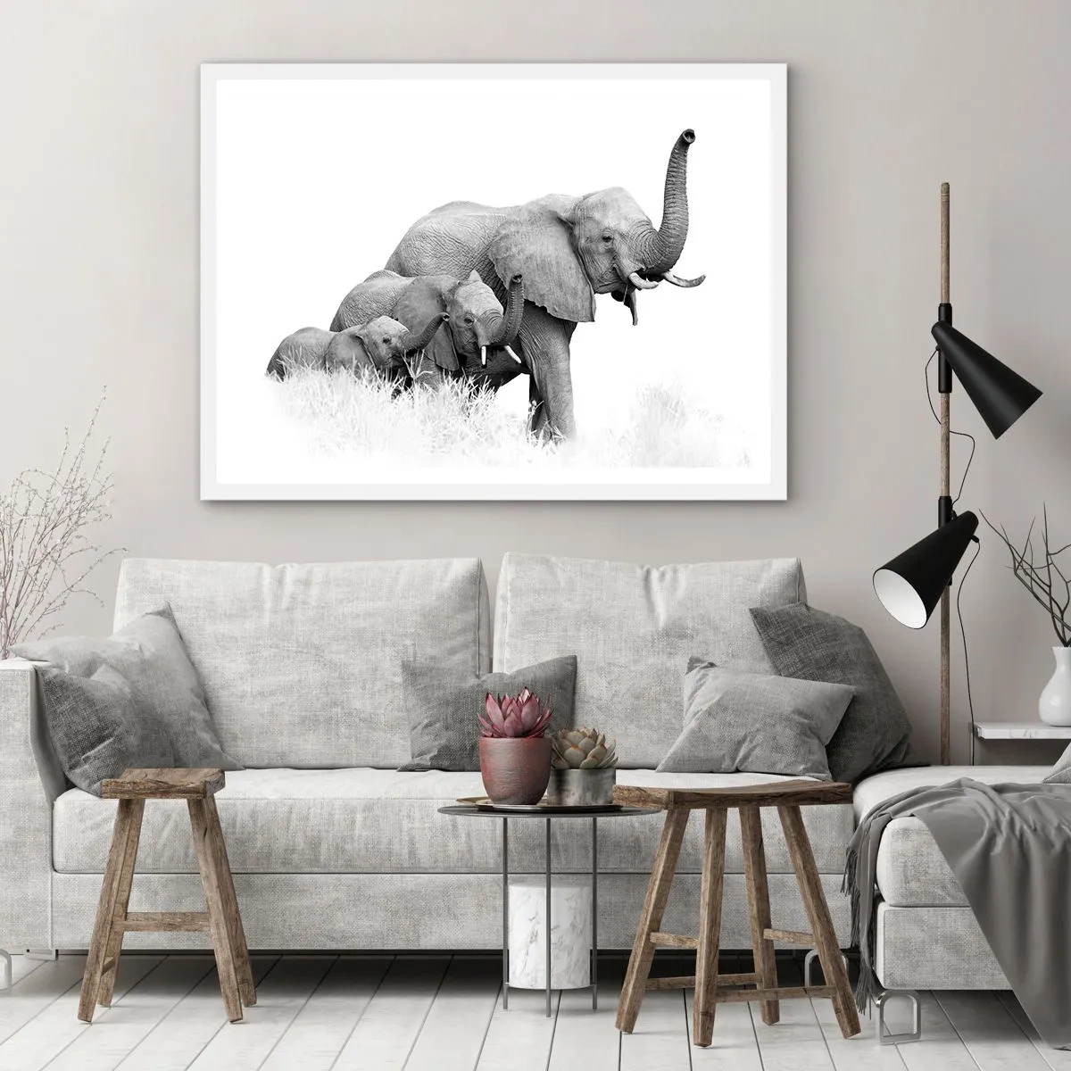 Plakat w białej ramie - Raz, dwa, trzy - 40x30 cm